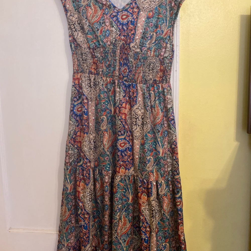Multicolor Paisley Print Women's Dress